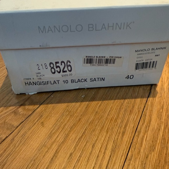 Manolo Blahnik Black Flats with Silver Embellishments - Picture 5 of 5